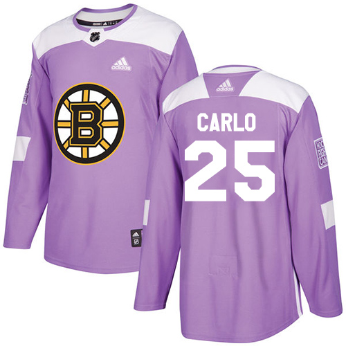 Adidas Bruins #25 Brandon Carlo Purple Authentic Fights Cancer Stitched NHL Jersey - Click Image to Close